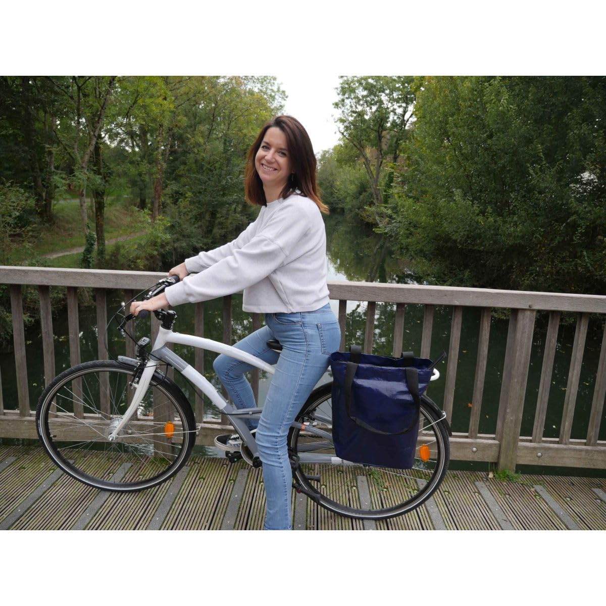 Sacoche Porte-bagages Wiltec 22L – Bleue – PVC – Vélo – Neuve