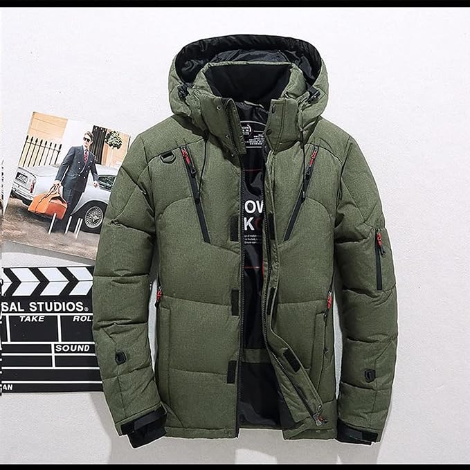 Mannen Winter Warme Hoge Kwaliteit Overjas Mode Dons Jas Heren Jas Jas Witte Eend Dons Parka Dikke Puffer Stand Dikke Hoed | NL