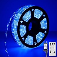 Vista 13 de 100 pies 720 luces LED de cuerda al aire libre impermeables con control remoto, 8 modos y 4 niveles de brillo, luces de cuerda para exteriores