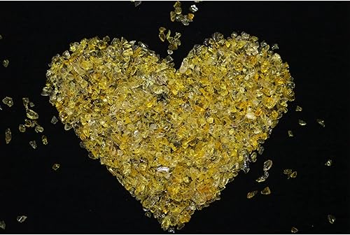 Chips de vidrio liso con borde amarillo, vidrio transparente con purpurina roto de 0.079 a 0.118 pulgadas, esmerilado vítreo triturado para