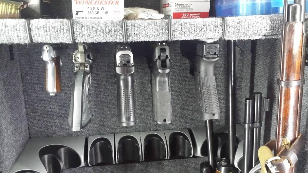 1 Gun 8" Small Shelf Handgun Hanger for Guns - 5-Pack