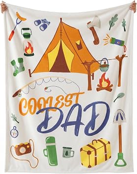 Geniospin Dad Blanket for Fathers Day, Dad Birthday Gift, from Daughter Son, Super Soft Flannel Throw Blanket for Couch Bed Sofa, Anniversary Birthday Blankets