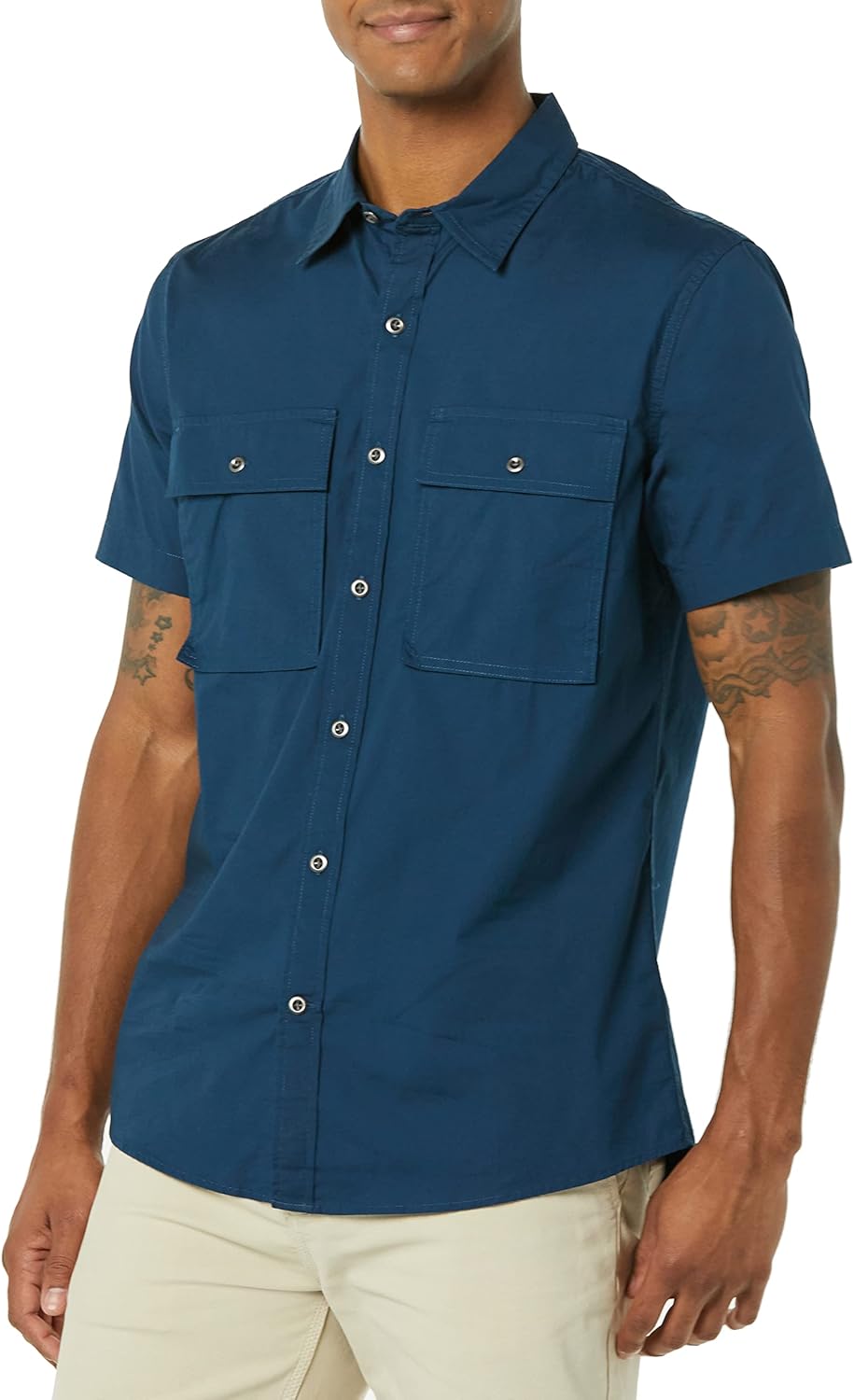 Amazon Essentials Mens Slim-Fit Short-Sleeve Two-Pocket Utility Shirt - Image 4