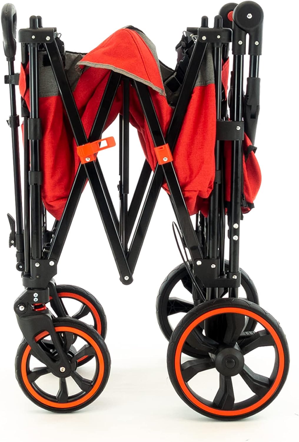 Creative Outdoor Push Pull All-Terrain Collapsible Folding Stroller Wagon for Kids, 150lbs Weight Capacity, Platinum Series, Beach, Park, Garden & Tailgate, (Red)