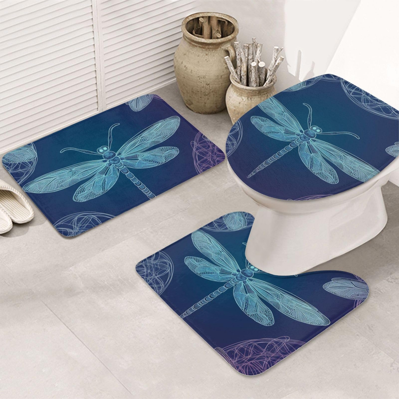Lot de 3 tapis de salle de bain absorbants pour un réveil tout en douceur au chaud