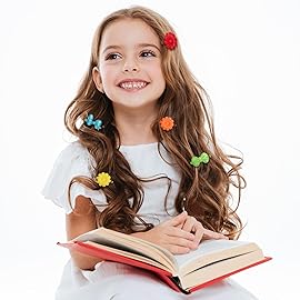 Janinka 72 Pieces Self Hinge Plastic Barrettes - Colorful Cartoon 80s 90s Hairpins and Clips for Toddler Girls (Fresh Color, Classic)