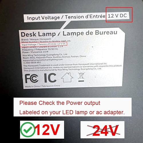 Miniatura 4 de T POWER Cargador de 12 V para TaoTronics Honeywell HWT-H4 JOSTIC EK009A lámpara de escritorio LED Cuidado de los ojos WorkPro WP3000SED WP3000S