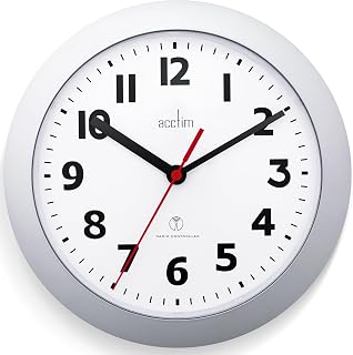 Parona Radio Controlled Wall Clock 23cm Diameter (Silver)
