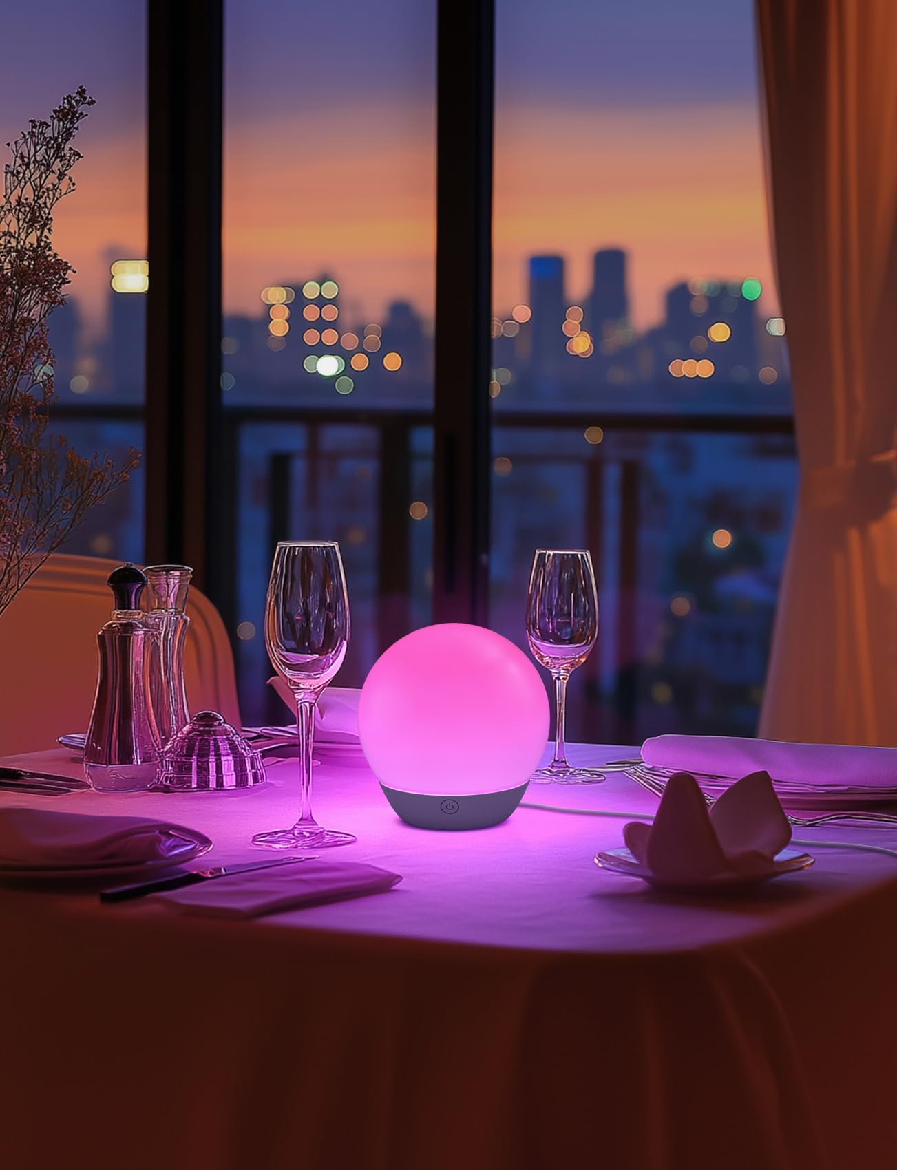 Aigostar Lampada da Comodino Smart, Controllo dei Colori a strati Bluetooth Lampada Tavolo Compatibile con Alexa, Dimmerabile RGB CCT, per camera da letto soggiorno, 2pcs