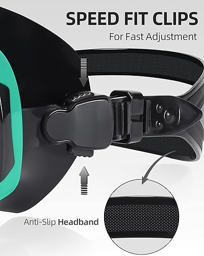 Miniatura 5 de EverSport Gafas de natación para adultos con cubierta para la nariz, máscara de buceo transparente antivaho amplia visión sin borrosidad para