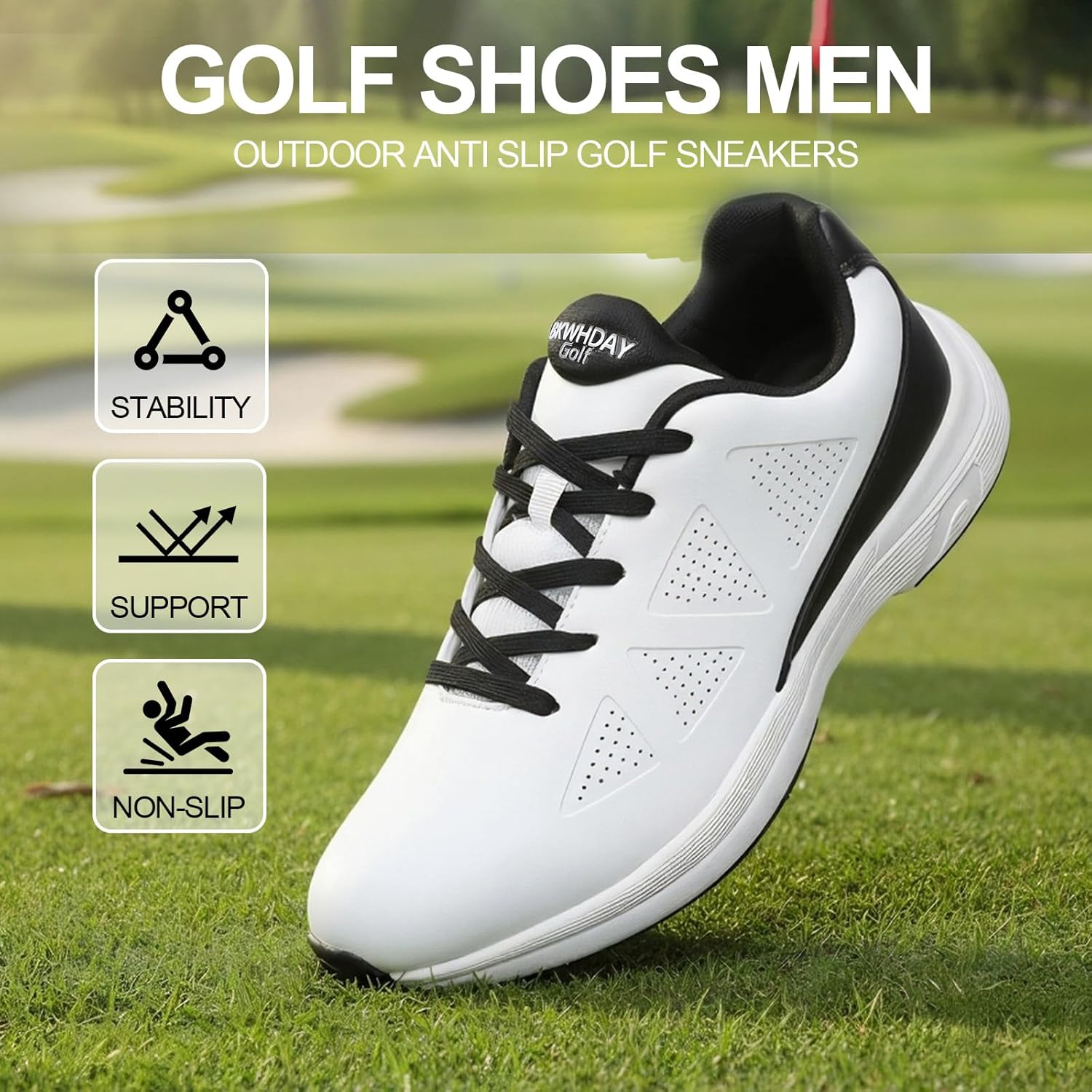 BKWHDAY Golf Shoes Men Spikeless Lightweight Mens Golf Shoe - Image 3