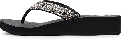 Yellow Box Womens Carinah Sandal, Round Toe, 1.25 Inch Heel, 0.5 Inch Platform, Comfortable Flip-Flop