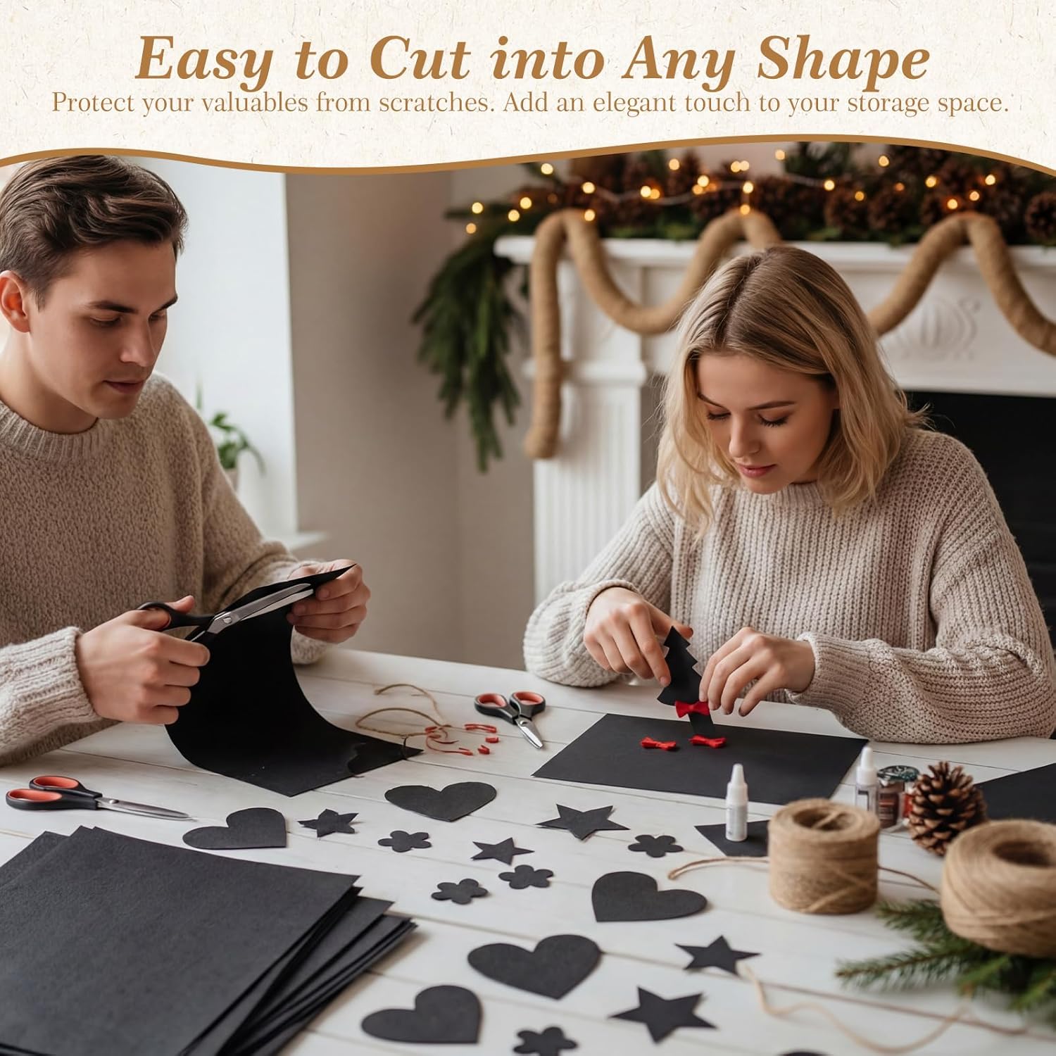 80 Pcs Self Adhesive Felt Sheets Soft Velvet Sticky Black Felt Fabric Sheets Drawer Liner with Adhesive Backing for Crafts Jewelry Box Trays Liner DIY Project (8.3" x 11.8")