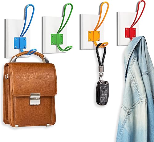 Miniatura 6 de Ganchos de pared para niños y niñas para chaquetas, abrigos, mochilas, batas y toallas, perfecto para niños, perchero para montar en la pared para