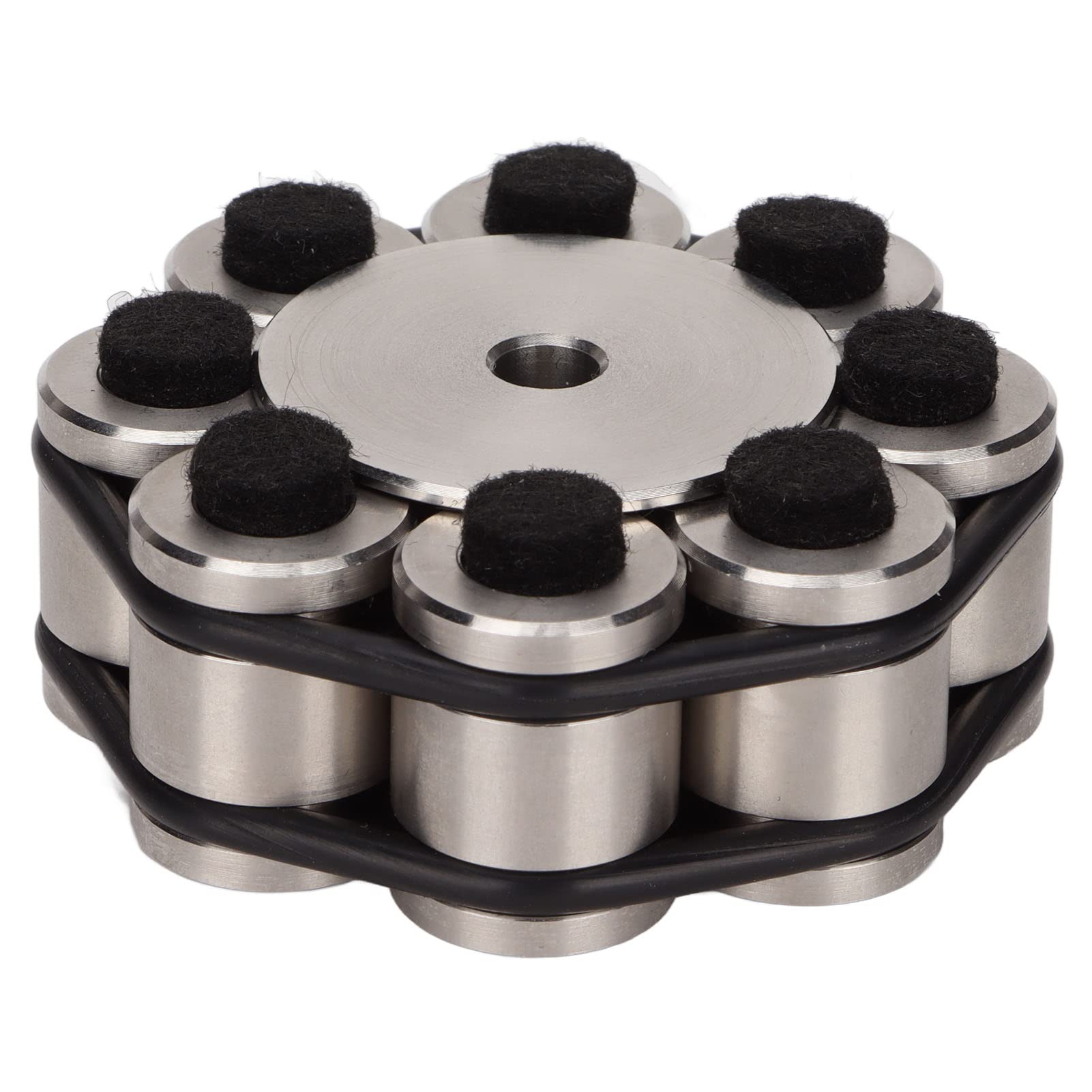 Stabilizzatore per Dischi in Acciaio Inox, Morsetto Peso per Giradischi per LP e Vinile, Stabilizzatore in Fibra di Carbonio per Giradischi con Base in Silicone per una Migliore Qu