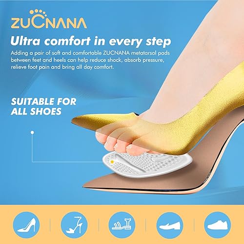 Miniatura 3 de Almohadillas metatarsianas para mujer, plantillas de tacón alto de gel suave, 4 pares, diseño antideslizante, alivio instantáneo del dolor de pies,