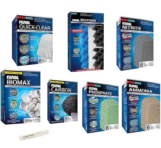 Inland Seas Fluval 406/407 Canister Filter Semi Annual Maintenance & Replacement Filter Media Kit Plus Bundle (8 Items)