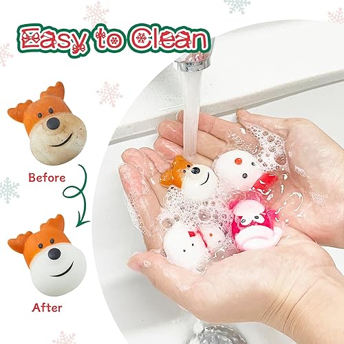 Miniatura 7 de 36 juguetes esponjosos Mochi de Navidad, para aliviar el estrés, juguetes Kawaii, mini juguete para apretar, relleno de calcetines de Navidad para