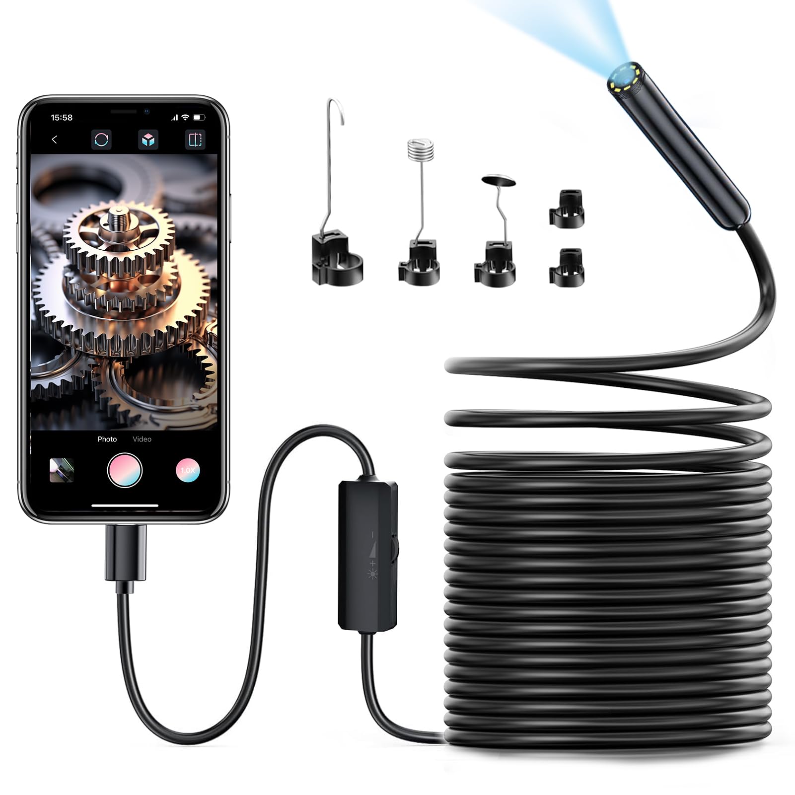 TLMUSE Endoscope Camera with Light, IP67 Waterproof 1920P HD Inspection Camera with Light, Portable Borescope Camera with Light Endoscope Scope Pipe Camera for Android, iPhone, iPad (16.5FT) (B0CTBS4RL6) Amazon Price History, Amazon Price Tracker