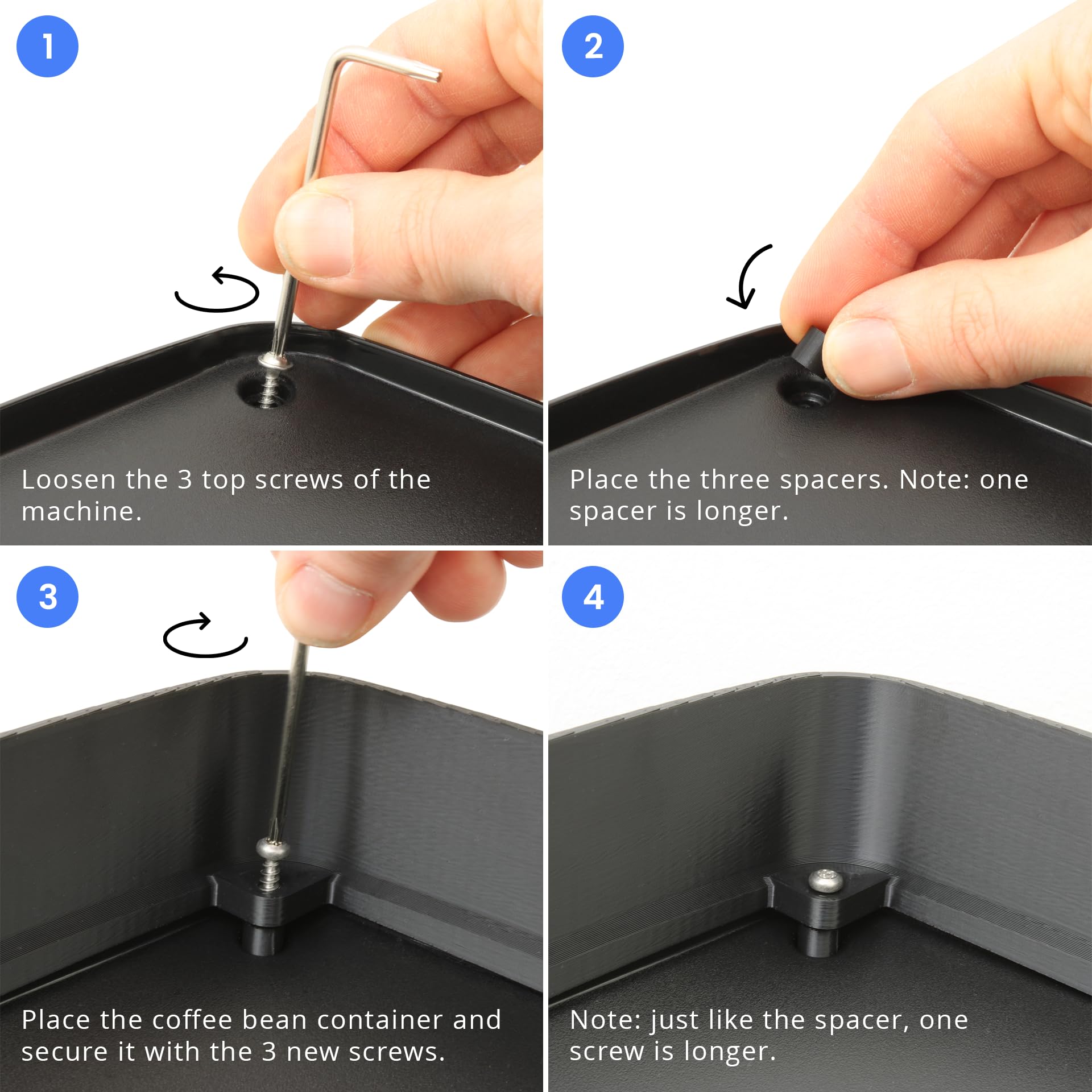 Porta chicchi di caffè per Philips EP 1200 – 2200 – 5400 Aggiunge capacità extra alla tua macchina Accessorio per macchina da caffè Philips (1,5 litri)