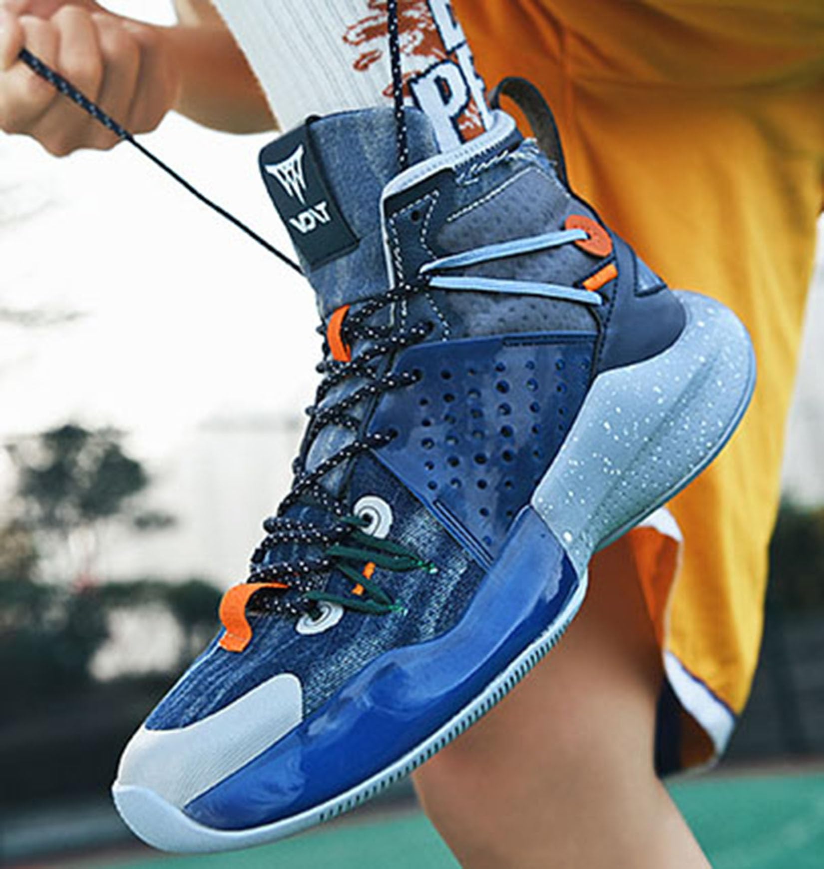 Wysokie Buty Do Koszykówki Chłopców Męskie Buty Treningowe Cementowe Buty Sportowe(45 EU, Z2)