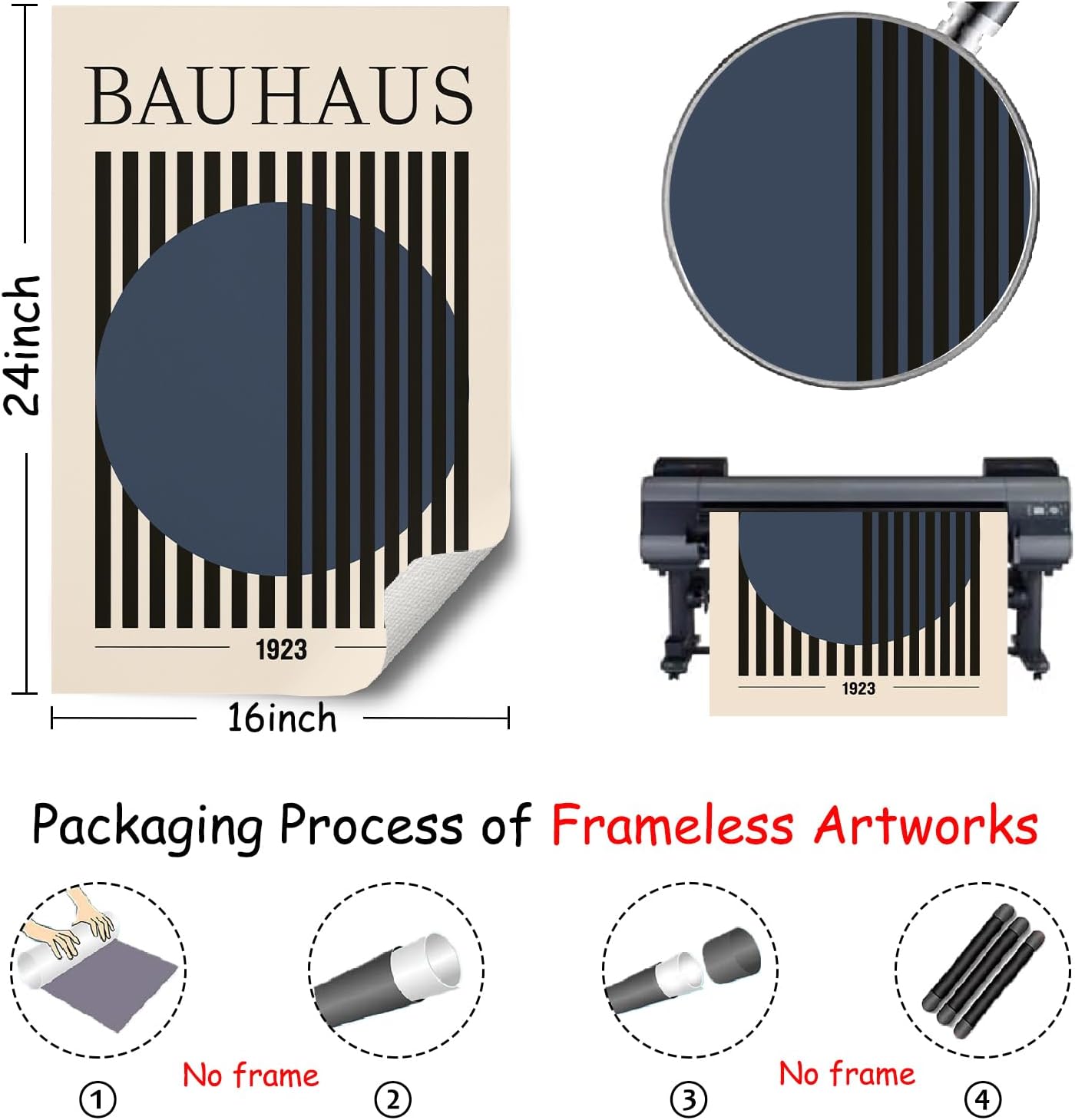 Bauhaus Abstract Geometric Wall Art Bauhaus Exhibition Poster Blue Geometric Pictures Abstract Minimalist Painting Mid-Century Modern Artwork Retro Minimalist Poster Blue Beige Prints 16x24in No Frame