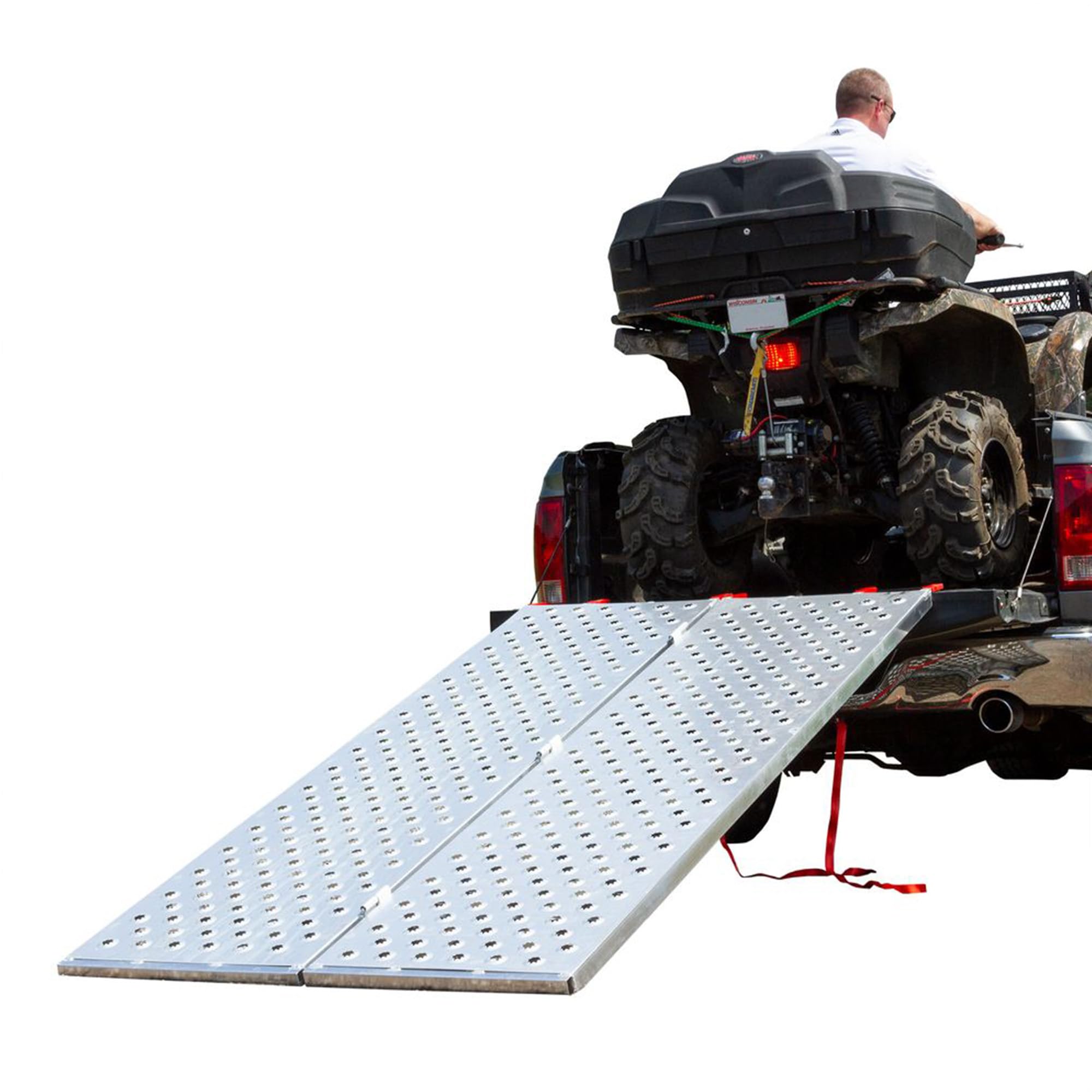Black Widow Punch-Plate Bi-Fold ATV Ramp, 1,500 lb, 7 Ft 10 in x 50 in