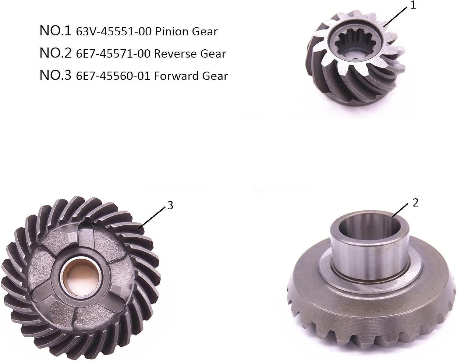 Outboard Engine 63V-45551-00 Pinion & 6E7-45571-00 Reverse & 6E7-45560-01 Forward Gear for Yamaha F15 Boat Motor