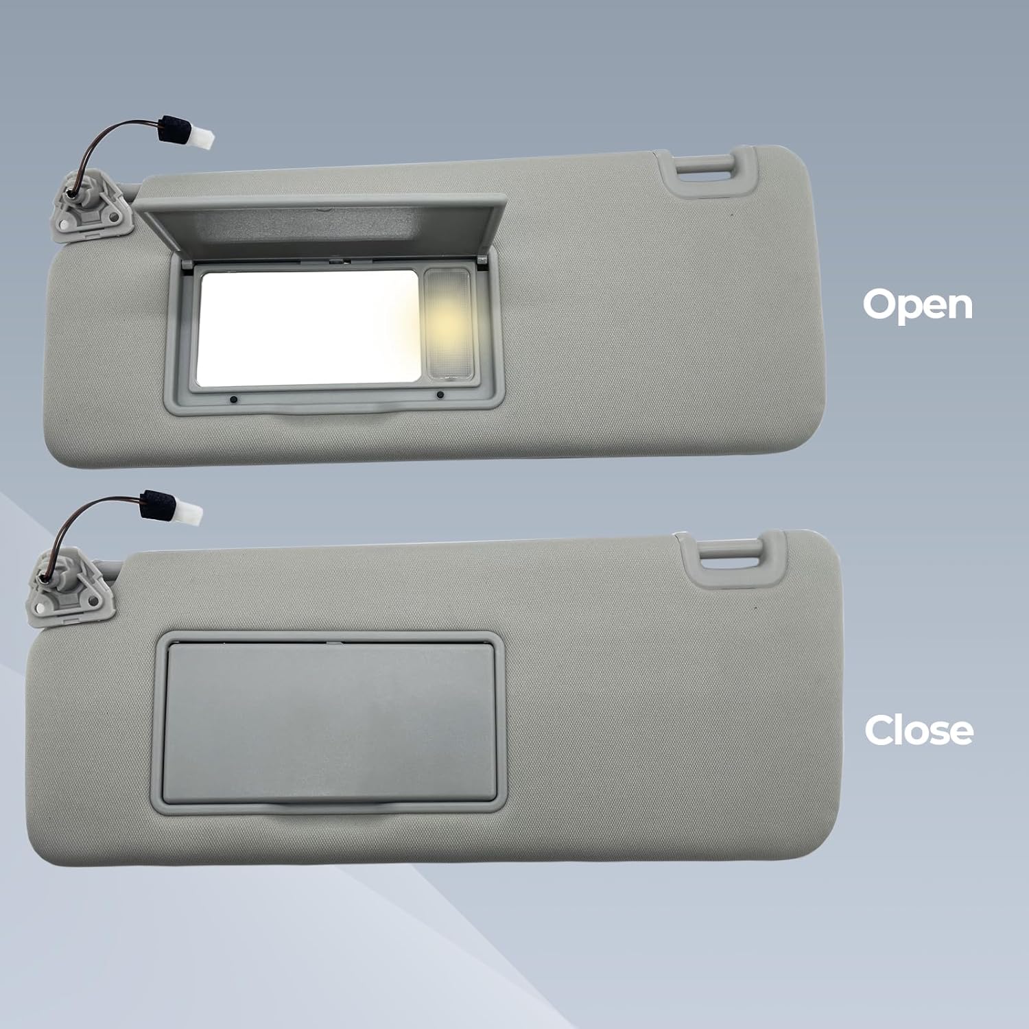 Driver & Passenger Side Sun Visor with Light Replacement Fits for Nissan Titan 2004-2024 QX56 Armada 2004-2014 with Light 96401-EZ70B 96401-EZ70B Color Gray (Driver & Passenger Side)