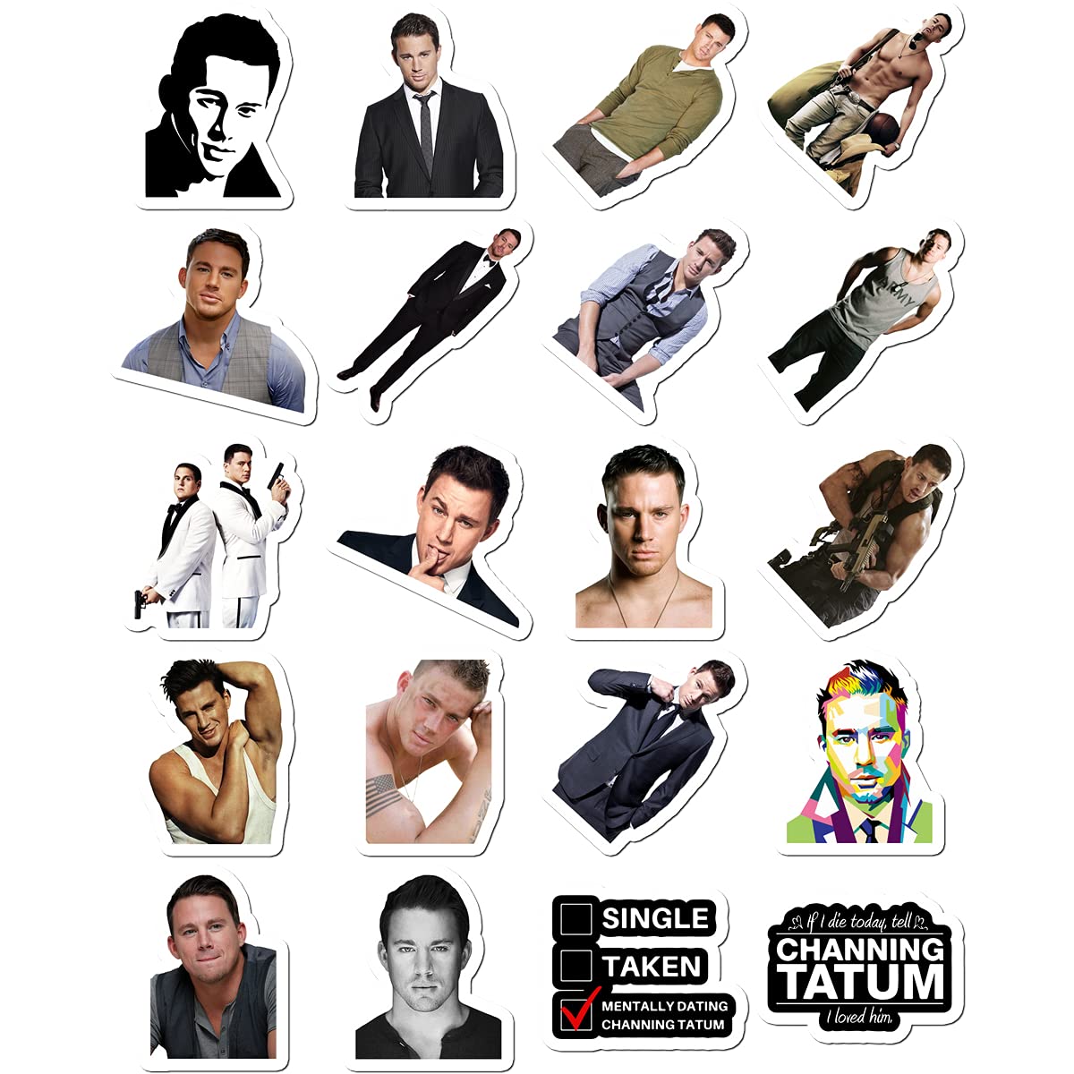 Amazon.com: 20 Pcs Stickers Pack Channing Colorful Tatum Laptop ...