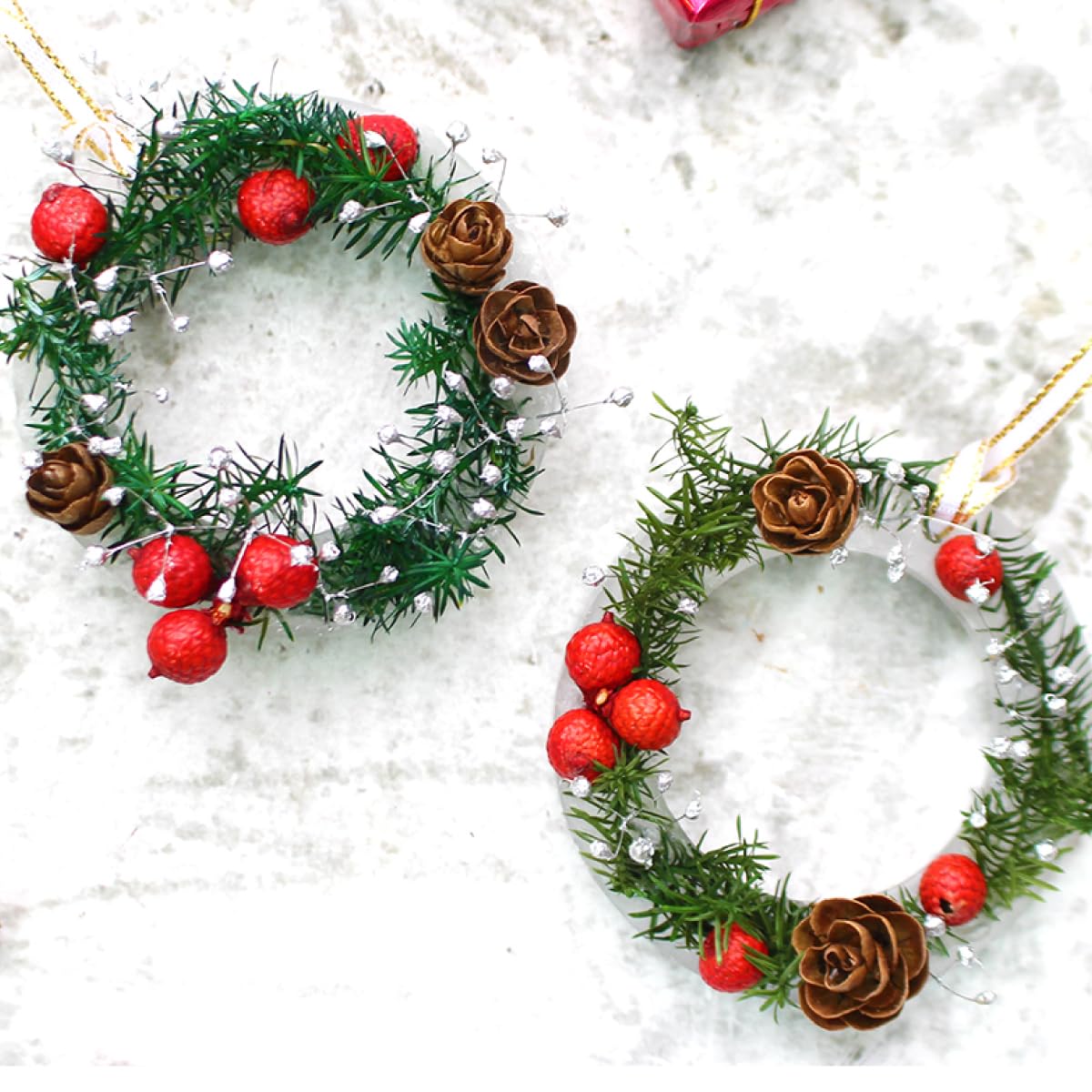 Amazon.co.jp: クリスマス アロマワックス リース 手作りキット 2個分