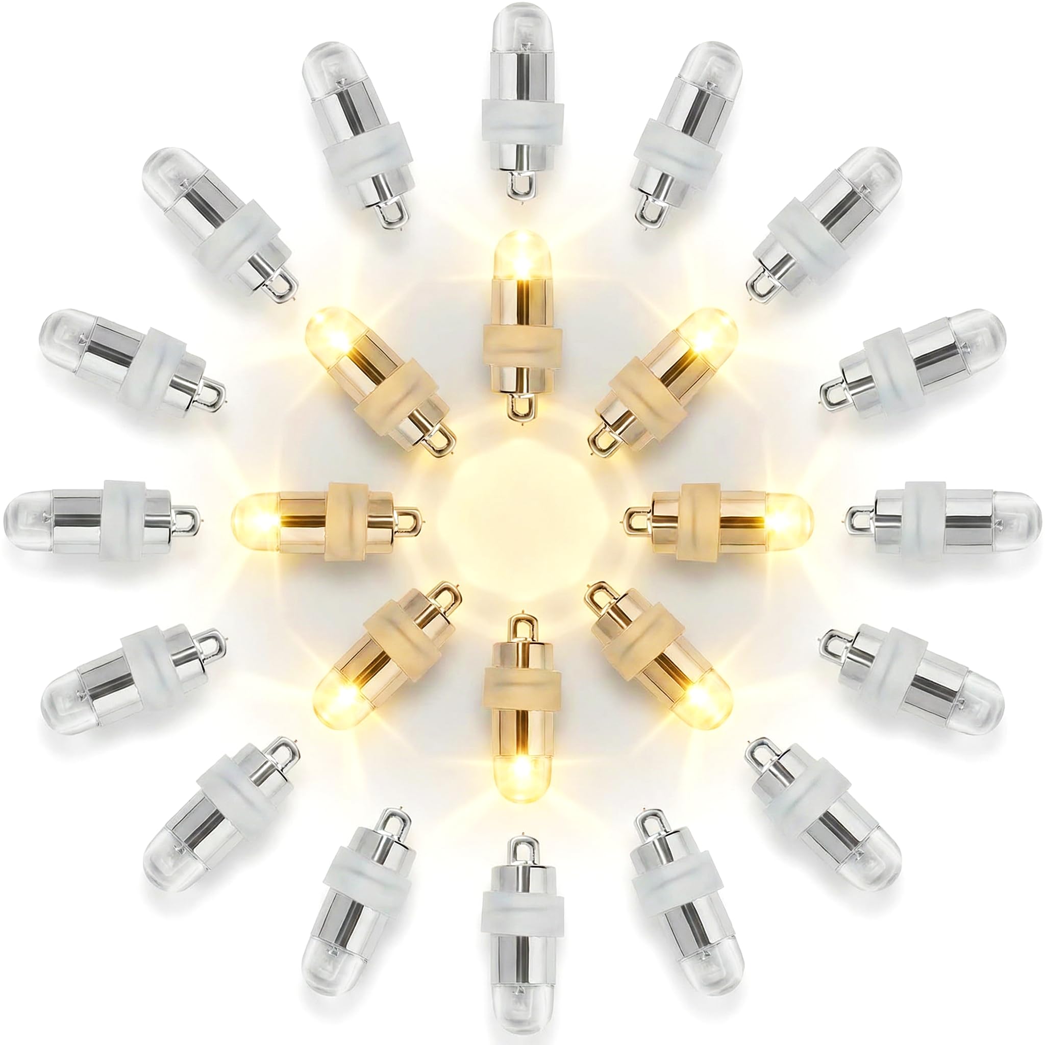 LakiHomi 24 x LED Ballon Lichter, Mini LED Lichter Wasserdicht, Luftballons für Papierlaterne Papier Lampions, Ballonlichter für Hochzeit, Weihnachten, Party