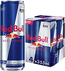 Pack de 4 Latas Red Bull Energético, Energy Drink, 355 ml