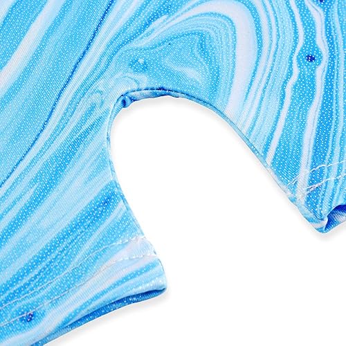 Miniatura 5 de Belovance Leotardos de gimnasia para niñas pequeñas, leotardo brillante de arcoíris, dinosaurio, leopardo, estrellas, ciclista, secado rápido