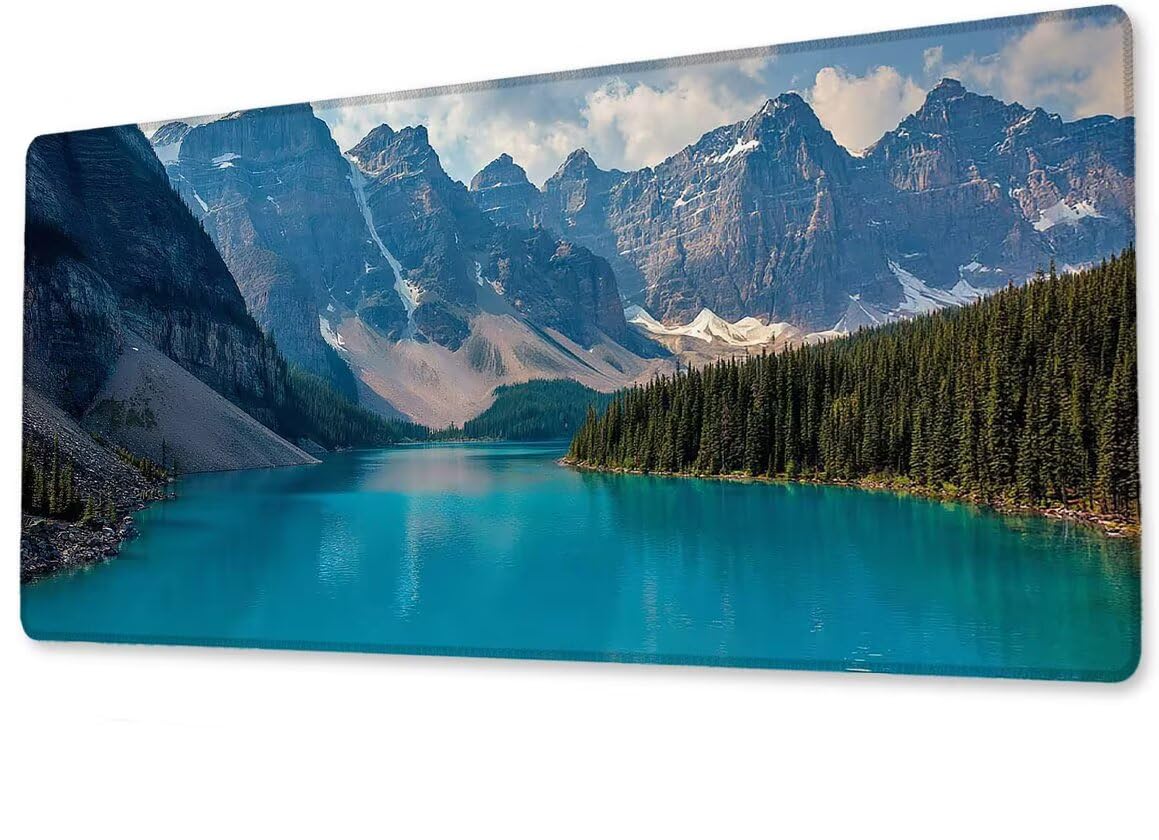 Alfombrilla Ratón XXL 600x1200x3 mm Mouse Pad Grande Gaming Montaña Alfombrilla Escritorio,con Base de Goma Tapete Escritorio con Bordes Cosidos, Impermeable Antideslizante Ordenador Desk Mat zj-703