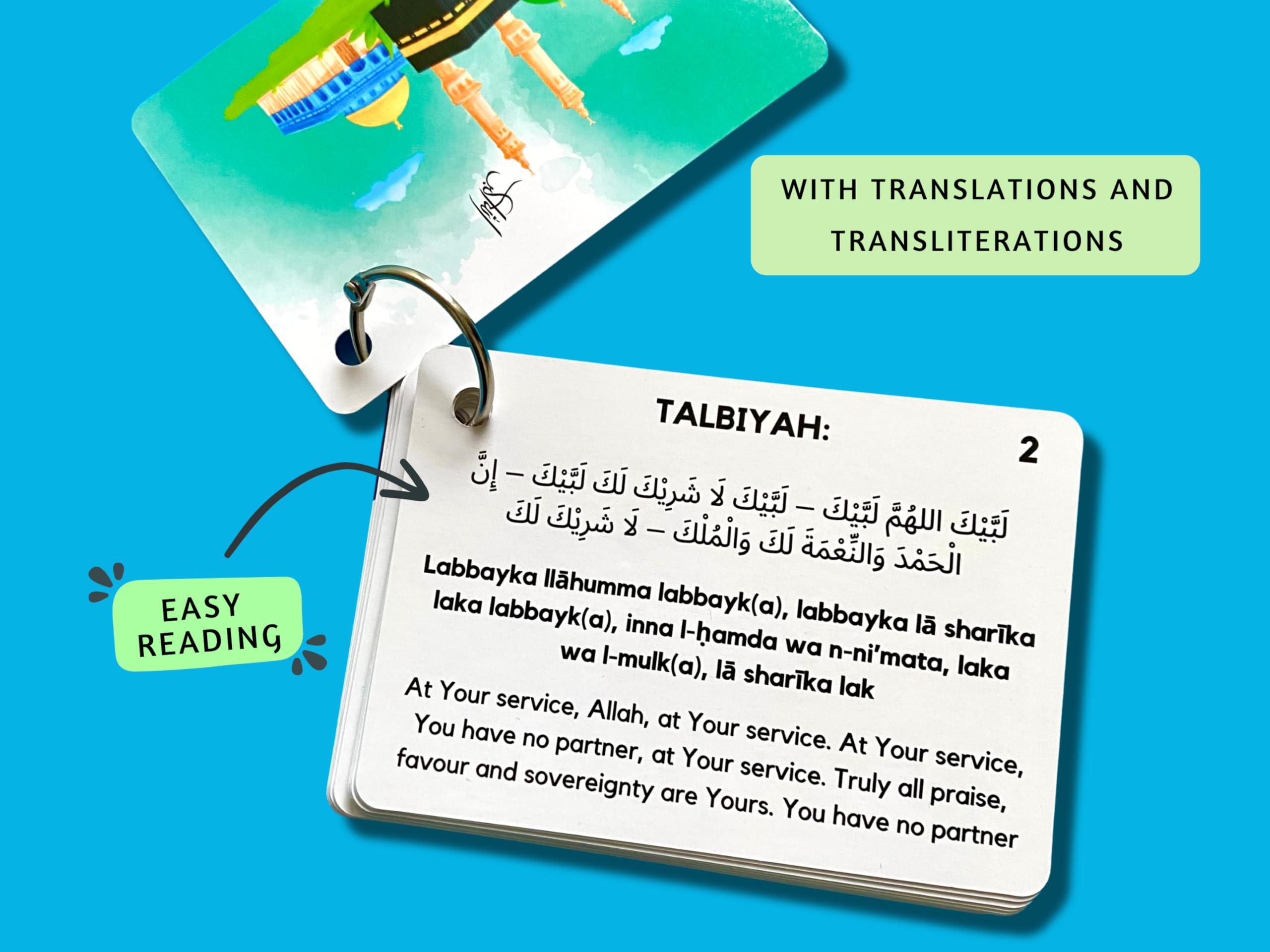 Umrah Flashcards for a Valid Umrah Step by Step Duas Made Easy, Pocket-sized - Image 2