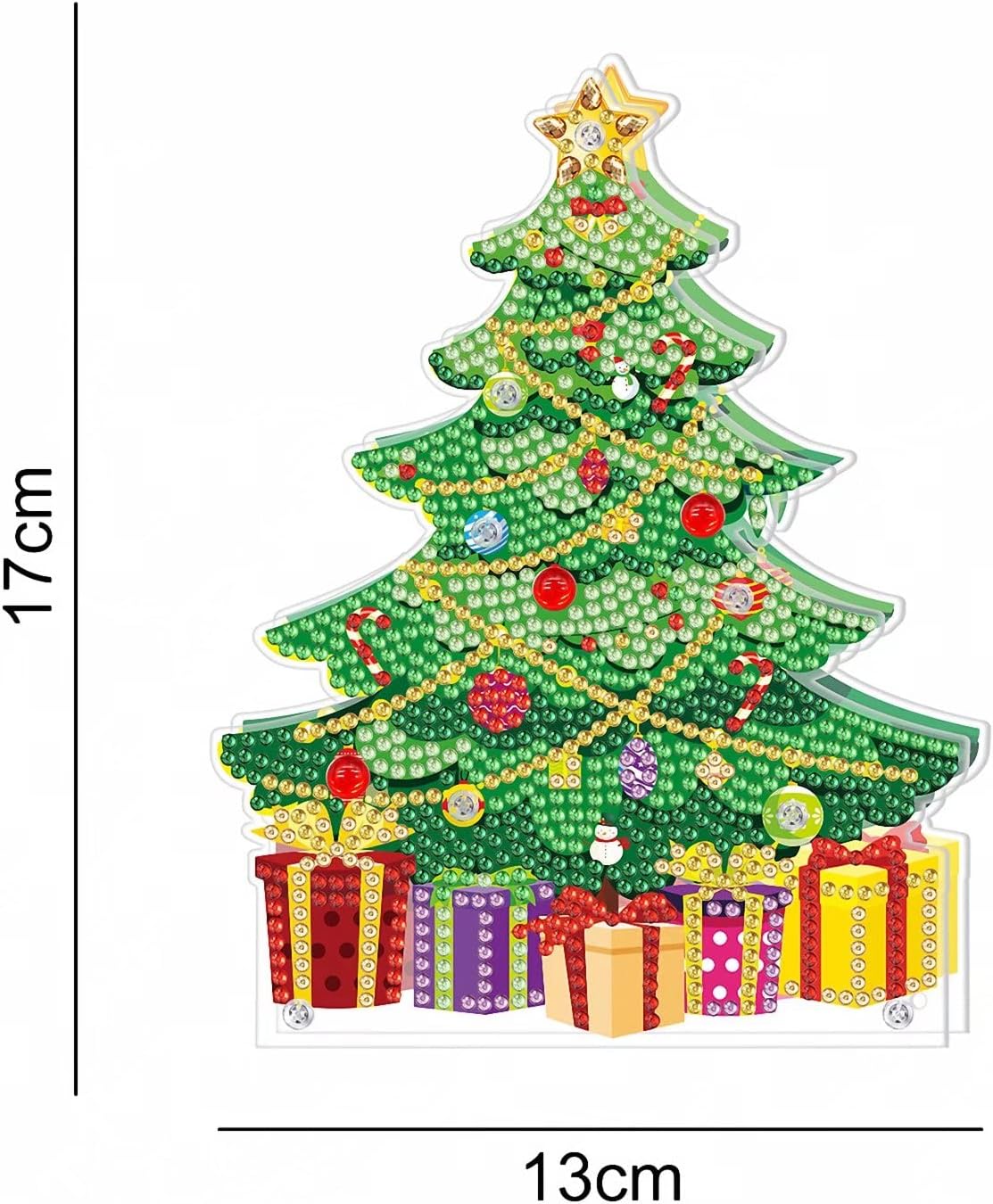 Double-Side DIY Diamond Painting Lamp LED Light Christmas Tree Ornament Kit Christmas Tree Gifts Drawing Kit Double-Side Night Light Drilling Arts Crafts Lamps Home Decor Gifts