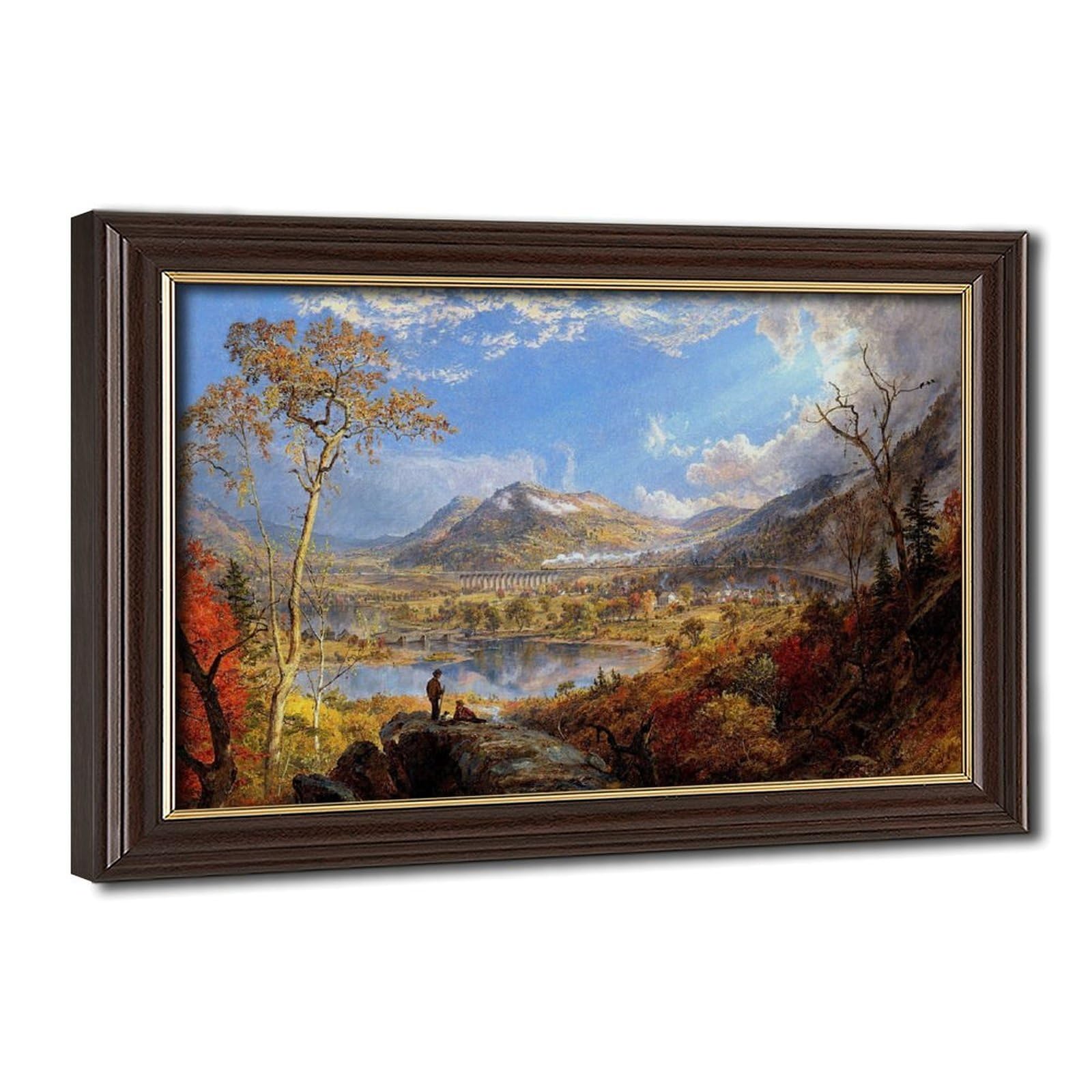 WCYB Starrucca Viaduct, Pennsylvania by Jasper Francis Cropsey Prints Posters Canvas Deco Paintings Wall Art For Office Hangable Frame 16" L X 24" W