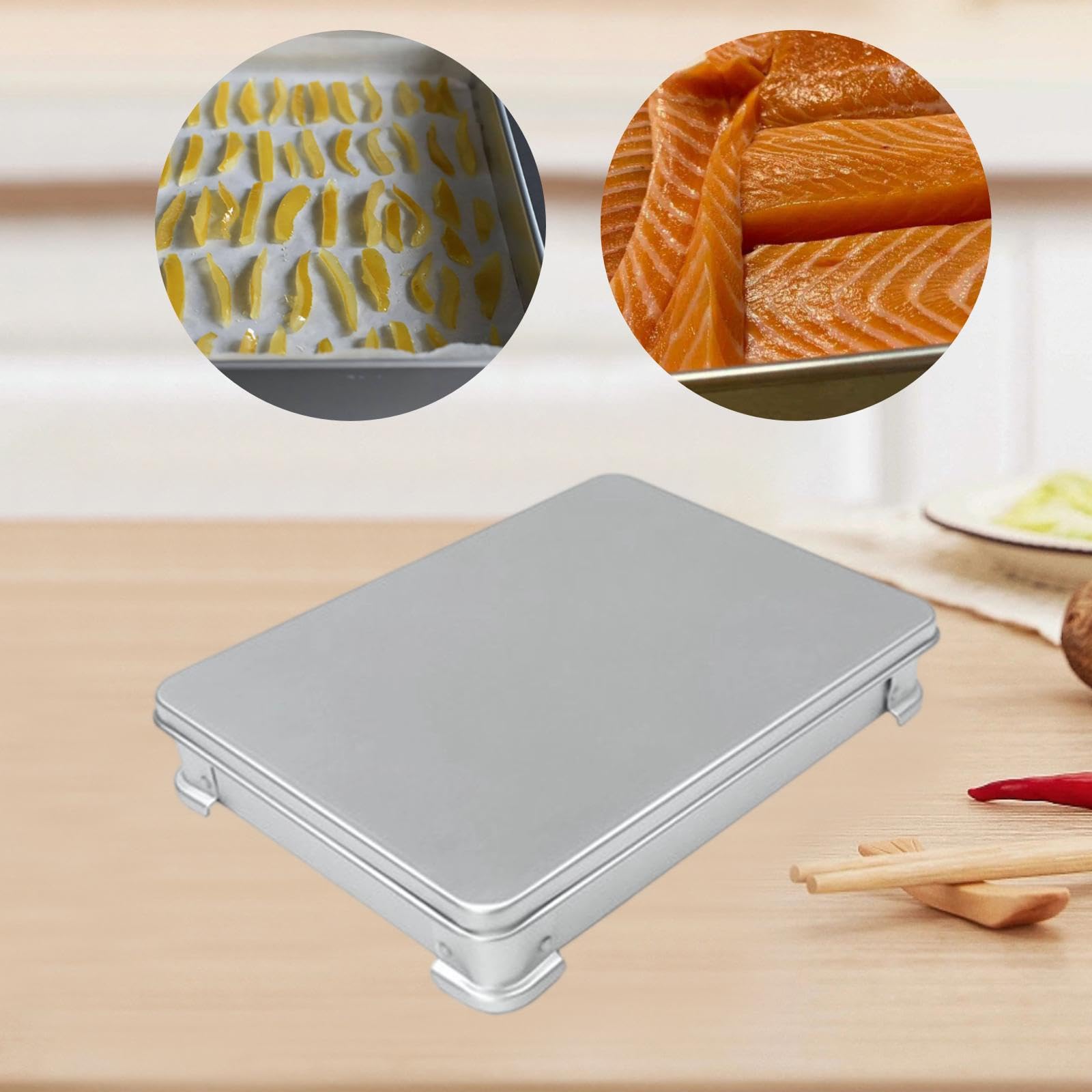 Frigo Scatola Dumpling Contenitore Conservazione Alluminio Compatto con Coperchio Congelatore Multifunzionale Resistente Adatto per Stoccaggio