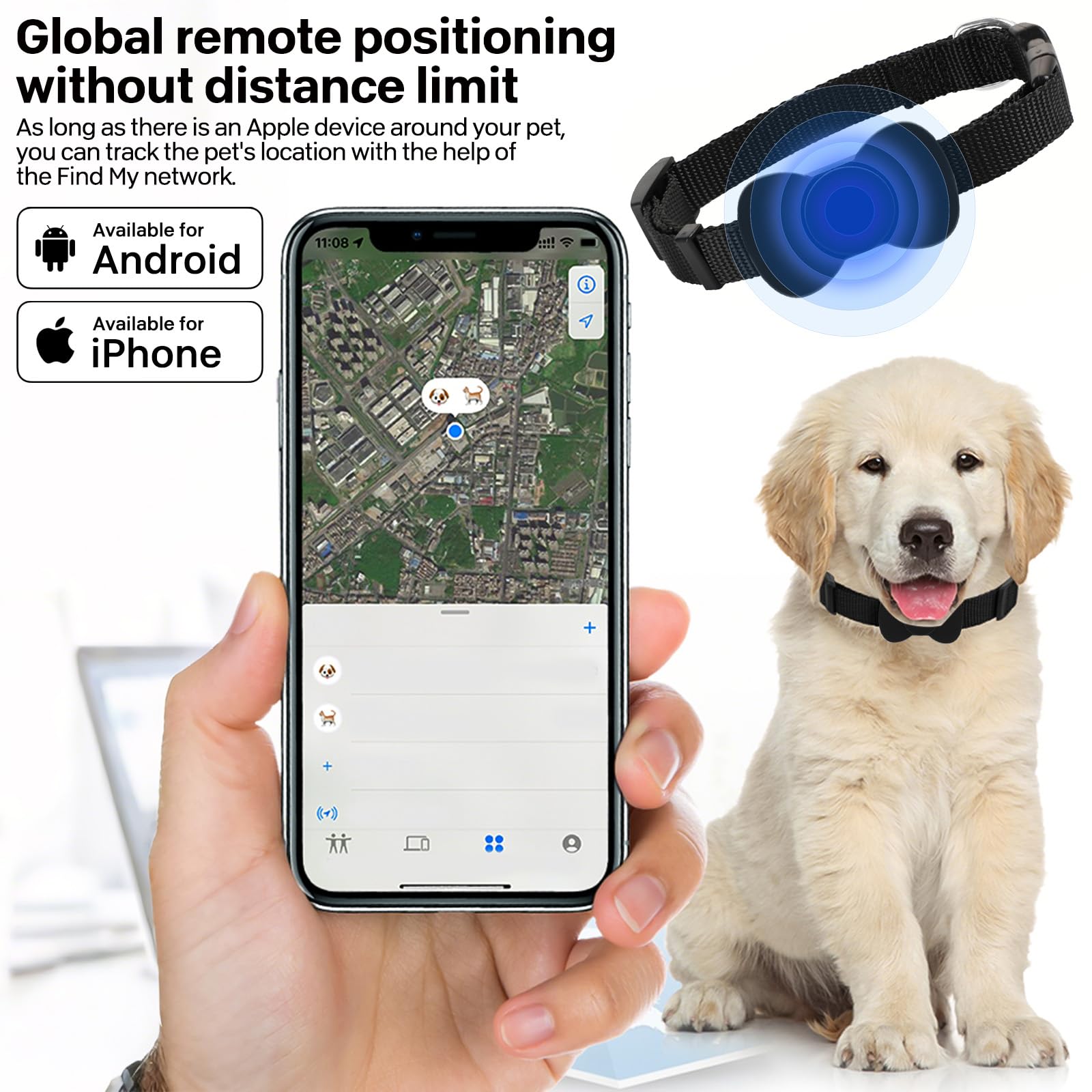 Katzen-GPS-Tracker-Halsband, keine monatliche Gebhr, GPS-Katzen-Tracker- Halsband fr kleine Katzen, fr Apple Find-Funktion (Gilt fr iOS und  Android), Katzen-Tracker : Amazon.de: Haustier
