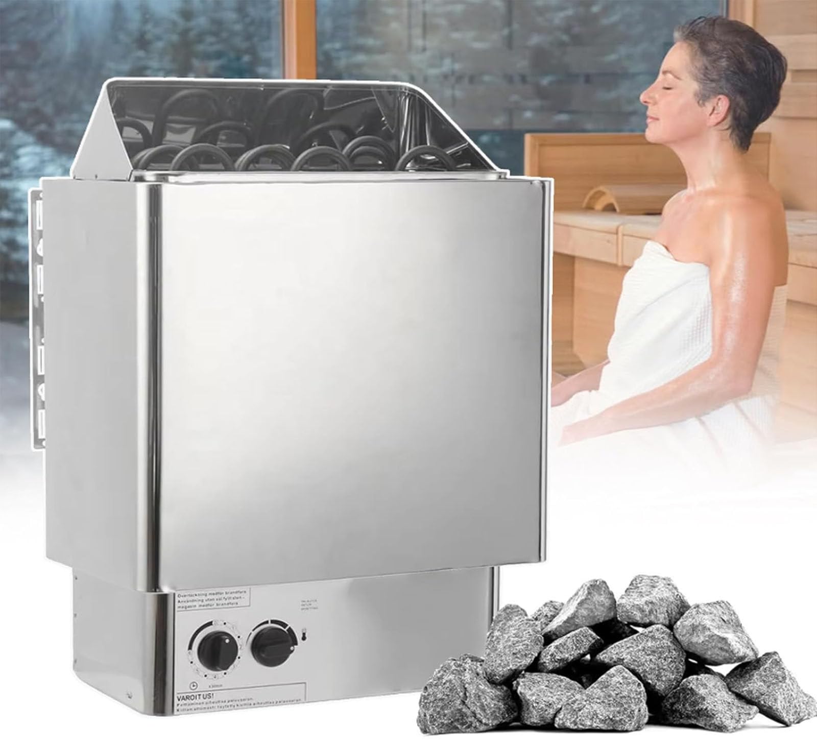 Elektryczny Ogrzewacz Sauny Piec Ogrzewający Saunę Ze Stali Nierdzewnej, 220 V Mokra i Sucha Łaźnia Sauna Box Sauna Room Wyposażenie dla Domu Hotel Spa Prysznic Łaźnia Parowa 3KW