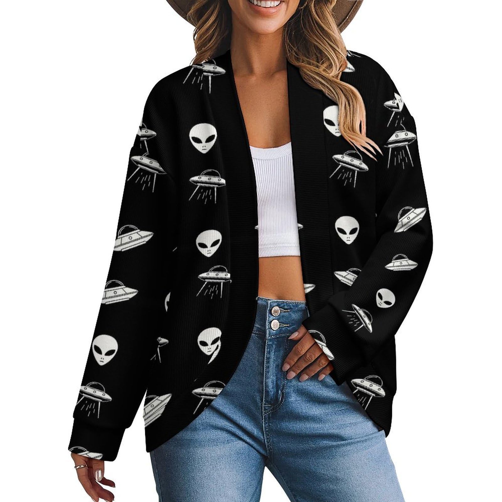 Womens Long Sleeve Open Front Knit Cardigan Sweater for Fall Fall Winter