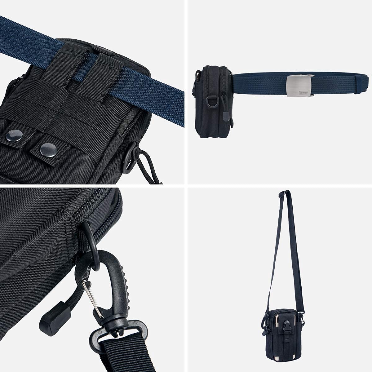 flintronic Bolsa Cintura Táctica, Bolso Cinturón Táctica Militar Compacta 1000D Nylon para Herramientas Pequeñas de Multiusos Teléfono Móvil al Aire Libre Deportes Senderismo y Camping - 5