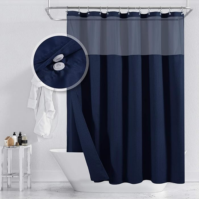 Buy Barossa Design Hotel Style Cotton Shower Curtain with Snapin