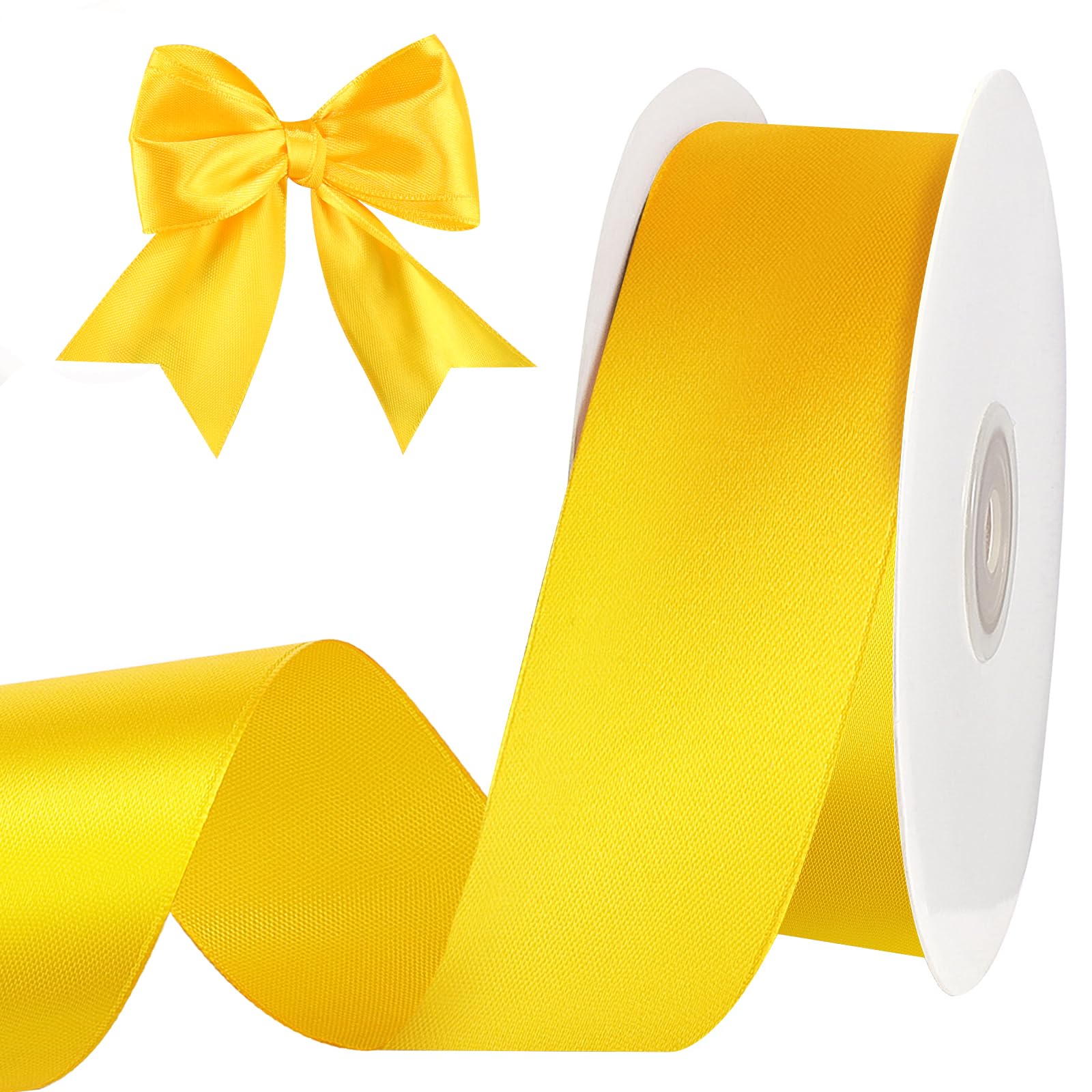 Yellow Ribbon For Outdoor Snapklik.com : 60 Yards Yellow Ribbon 1 1/2 Inch Yellow Satin Ribbon ...