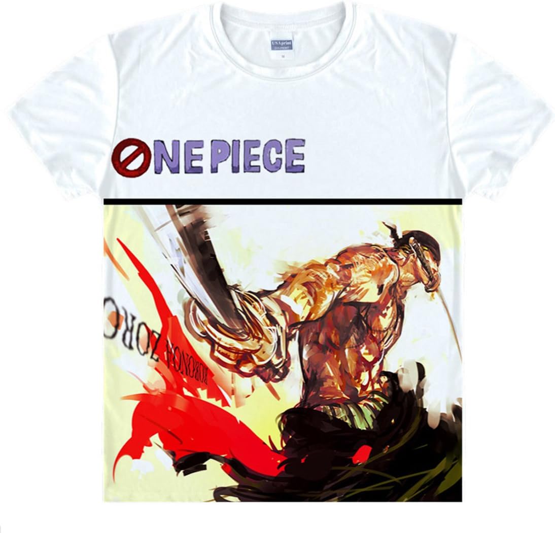 Anime One Piece Roronoa Zoro T-Shirt Summer Printed T-Shirt Tee