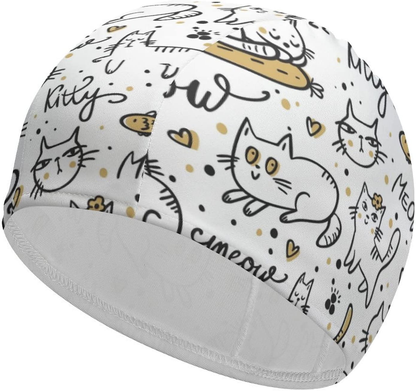 Amazon スイムキャップ キュート 猫柄 ねこ 動物柄 水泳帽 スイミングキャップ 水泳帽子 スイム帽子 水泳キャップ 競泳