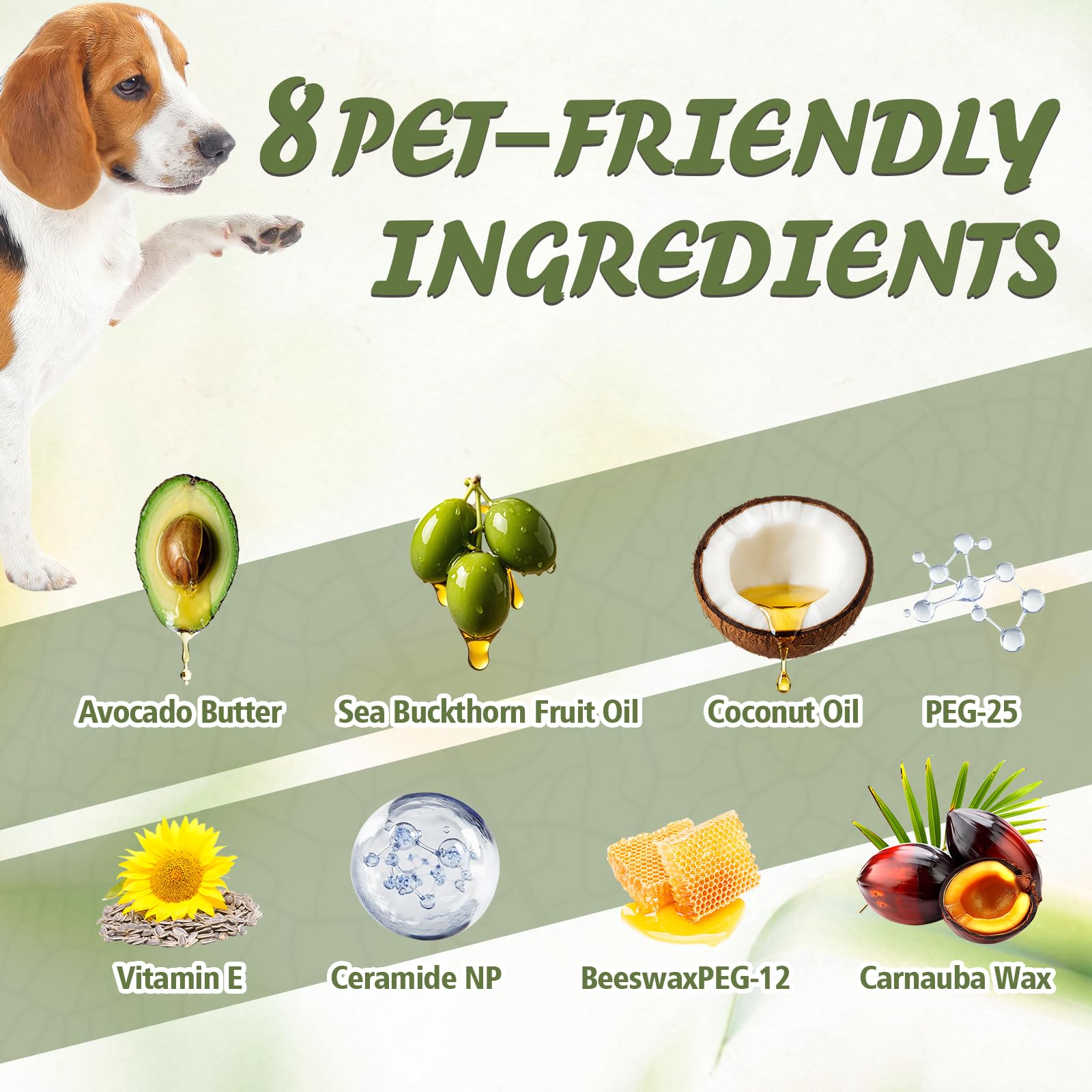 Dog Paw Balm, Paw Moisturizer for Dogs and Cats, Contains Coconut Oil, Nourishing and Moisturizing, Suitable for Dry, Cracked Paws and Noses, 60g - image 2