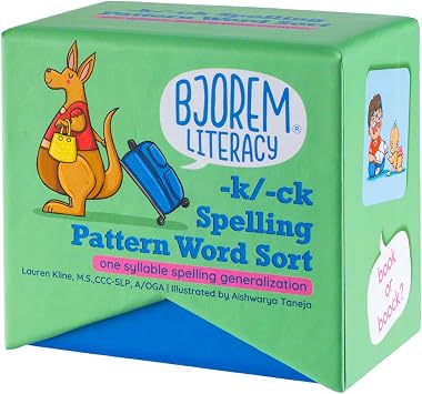 Bjorem Literacy K/CK Spelling Sort Teach One-Syllable Spelling Generalization with Sentence Prompts and Visual Word Sorting