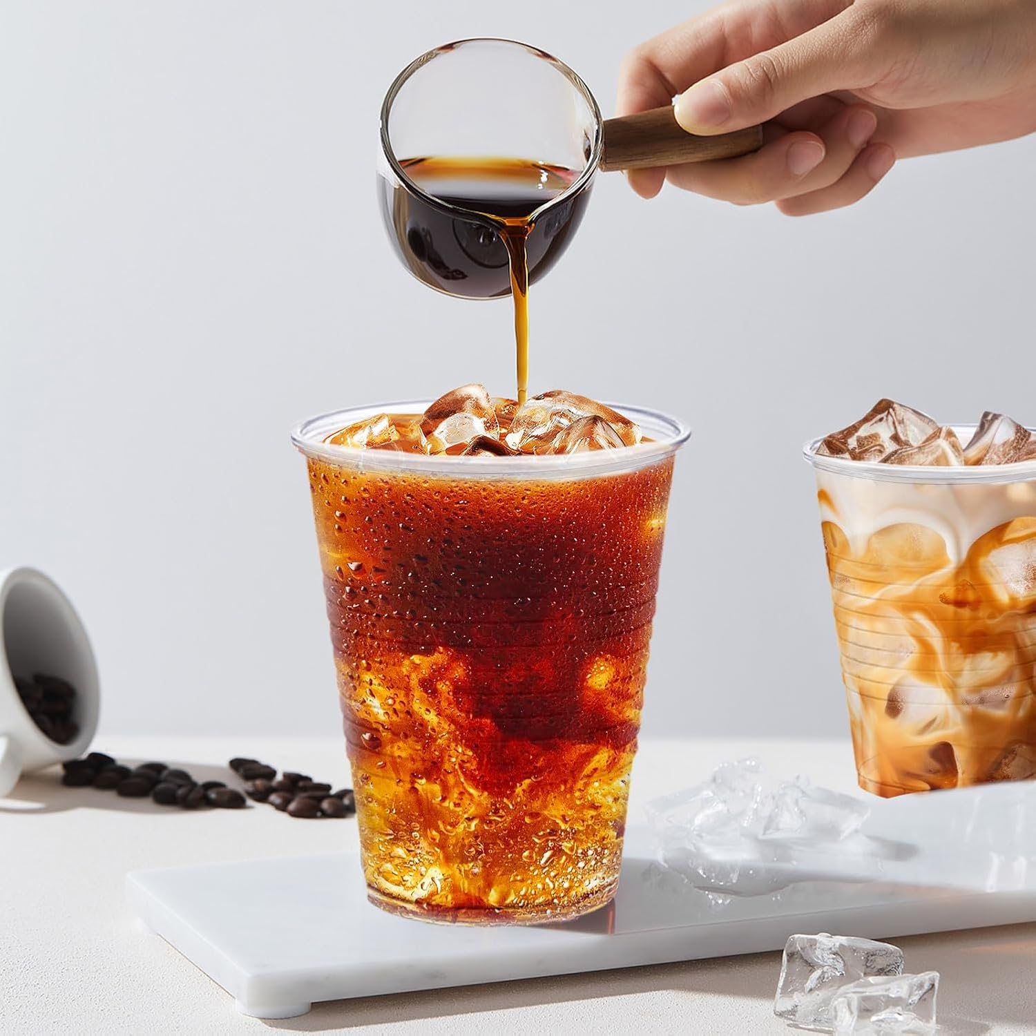 Plastic Cups 16 oz, 240 Pack - Clear Plastic Cups Disposable, Cold Drinking, Ice Coffee Cup for Party, Birthday, Holiday, Events & Everyday Use,Cold,Hot - Image 5